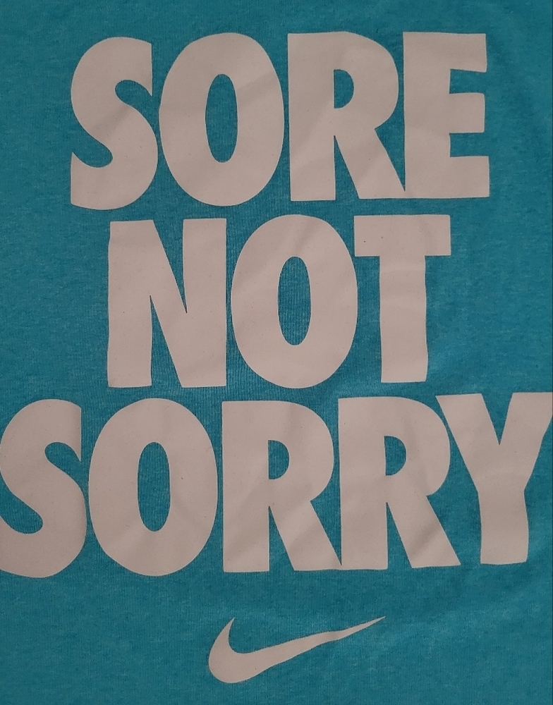 Nike Sore not Sorry blue gym workout sport dri fit tank top size XS - Picture 2 of 8